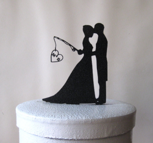silhouette wedding topper